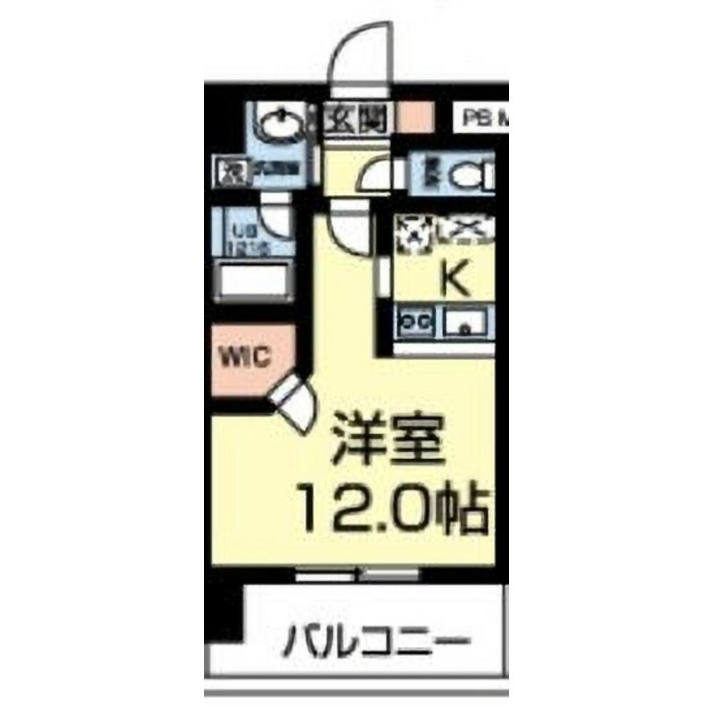 フルール南熊本(ワンルーム/2階)の間取り写真