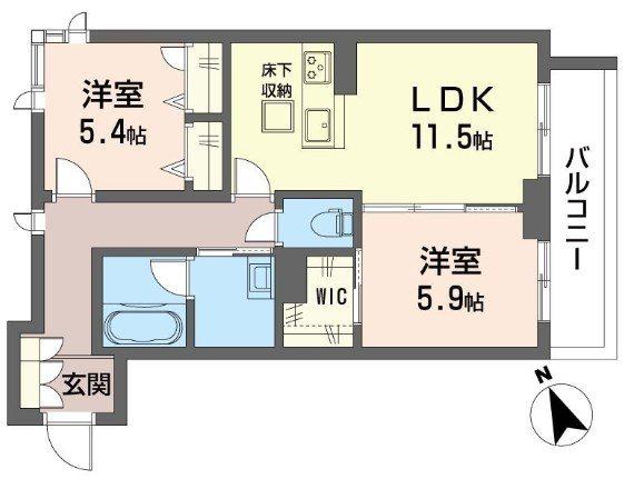 アリエッタ(2LDK/1階)の間取り写真