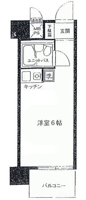ライオンズマンション新中野第2(ワンルーム/2階)の間取り写真