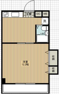 ハイツ大東(1DK/2階)の間取り写真