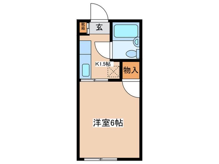 第3アルス楢の木(1K/2階)の間取り写真