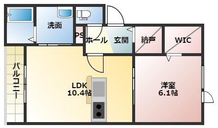 EAGLEX(1LDK/2階)の間取り写真