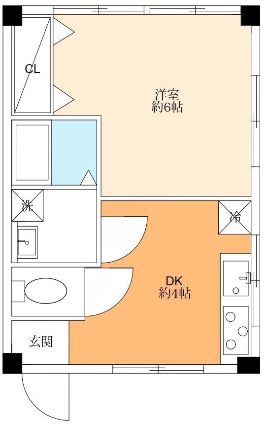 斎藤ビル(1DK/3階)の間取り写真
