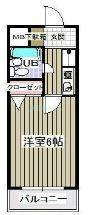 ガーデンヒルズ中山(1K/2階)の間取り写真