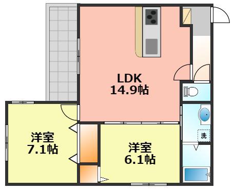 STクラシカル(2LDK/3階)の間取り写真