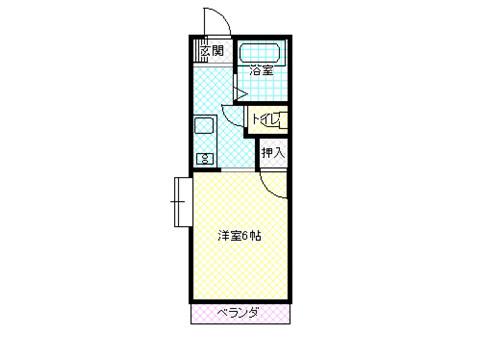 モンパレス上越第1-2号館(ワンルーム/2階)の間取り写真