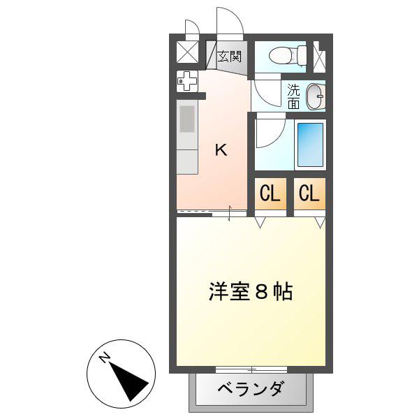 CORPOオリエンタルA ・ B(1K/1階)の間取り写真