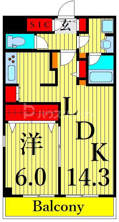 アーバンパーク東日暮里(1LDK/5階)の間取り写真