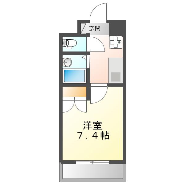 UNIVERCITY築地A館(1K/2階)の間取り写真
