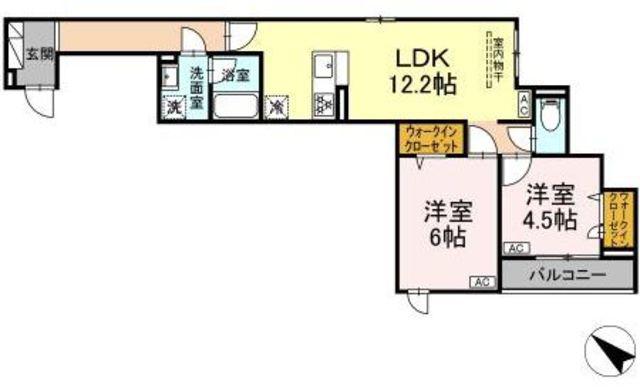 セレスティア江北II(2LDK/3階)の間取り写真