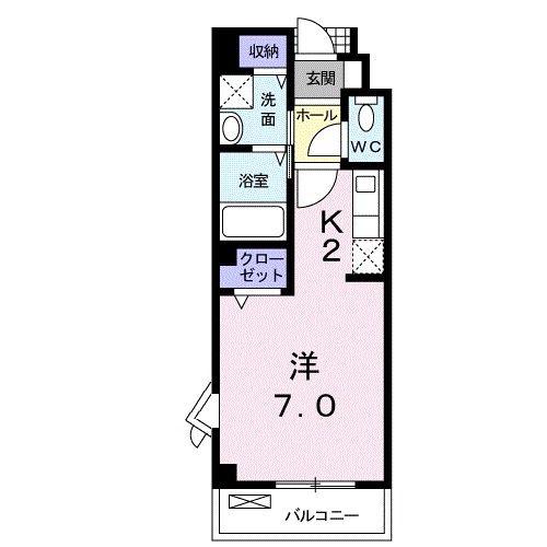 グランファミーユ(1K/2階)の間取り写真
