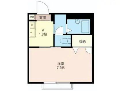 サンコーポ丸和(1K/1階)の間取り写真