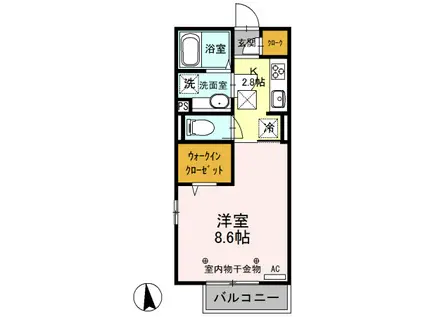 サンフィオーレ(1K/1階)の間取り写真