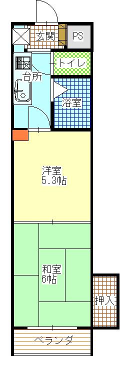 ジョイナス曙町(2K/3階)の間取り写真