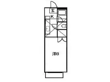 ブルーミング中江(1K/2階)の間取り写真