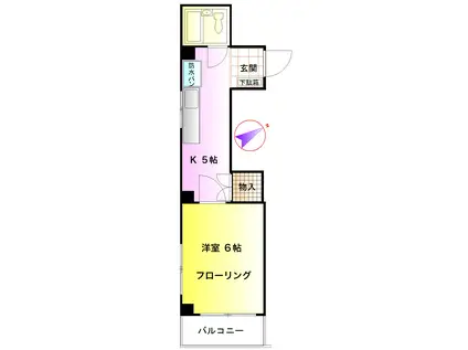 酒井ビル(1K/3階)の間取り写真