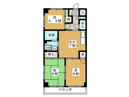 ヒルズアクレイム(3DK/3階)の間取り写真