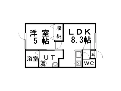 キュアハイツ(1LDK/1階)の間取り写真