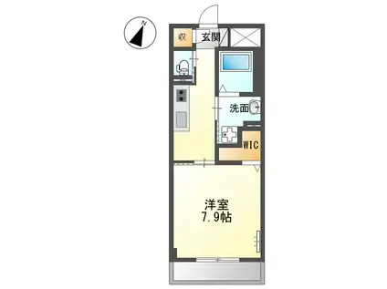 ダイヤモンドK(1K/1階)の間取り写真