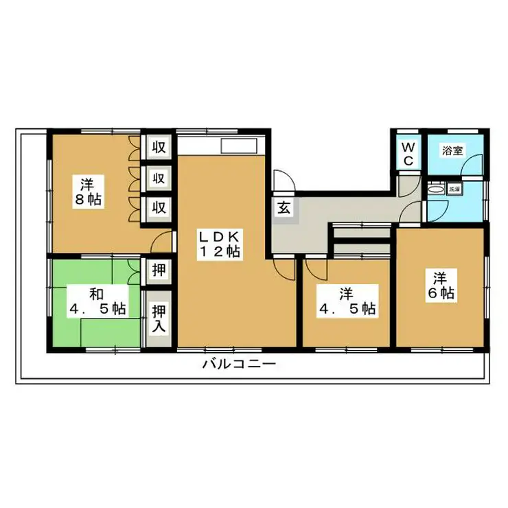 桑原ハイツ 2階階 間取り