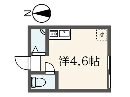 TM中瀬II(ワンルーム/1階)の間取り写真