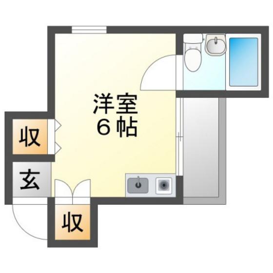 若草ビル2(ワンルーム/5階)の間取り写真