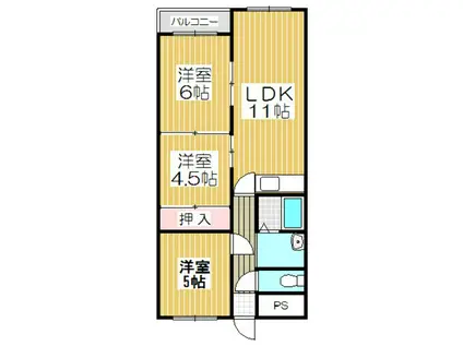 ノビリエ・マンション(3LDK/4階)の間取り写真