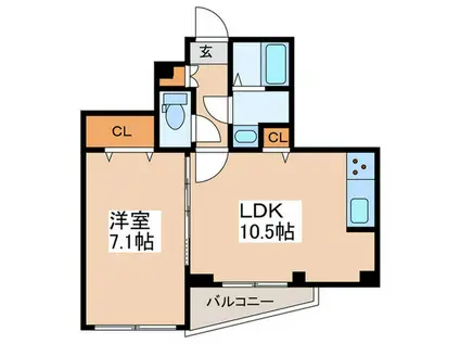 プレール・ドゥーク高井戸(1LDK/2階)の間取り写真
