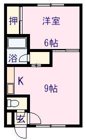 グランディール忠和(1DK/2階)の間取り写真