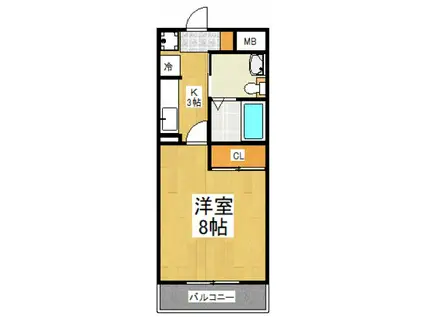 コンアモーレ清瀬(1K/2階)の間取り写真
