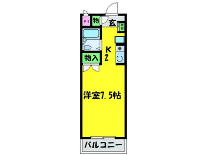 シーライフニシ(ワンルーム/3階)の間取り写真