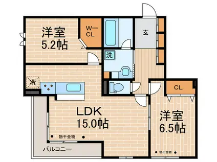 甲子園廣和レジデンス(2LDK/3階)の間取り写真