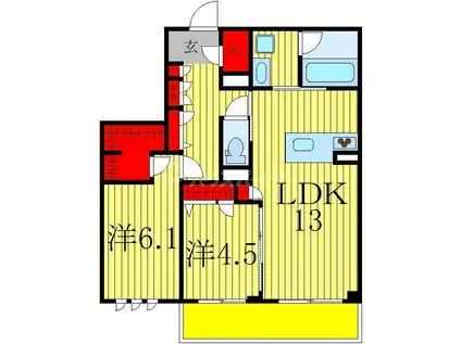 シャーメゾン アクシスII(2LDK/2階)の間取り写真