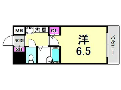 ワコーレ新神戸ステージ(ワンルーム/6階)の間取り写真