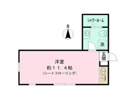 グランディール三田(ワンルーム/1階)の間取り写真