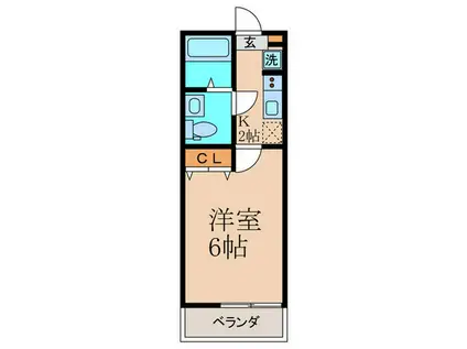 クレストール駒沢(1K/2階)の間取り写真