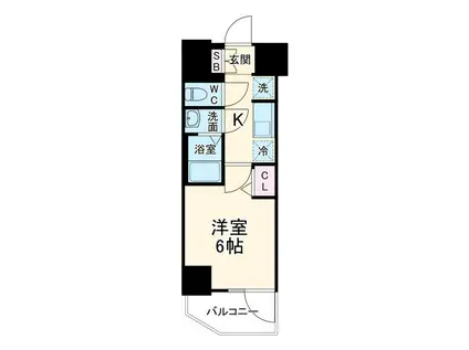 プレサンス塚本ベラビィ(1K/9階)の間取り写真