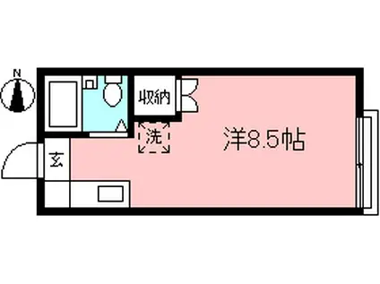 喜多見メゾン(ワンルーム/1階)の間取り写真