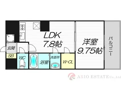 ノルデンタワー新大阪アネックス(1LDK/22階)の間取り写真