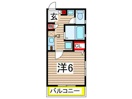 CASA平井(1K/3階)の間取り写真