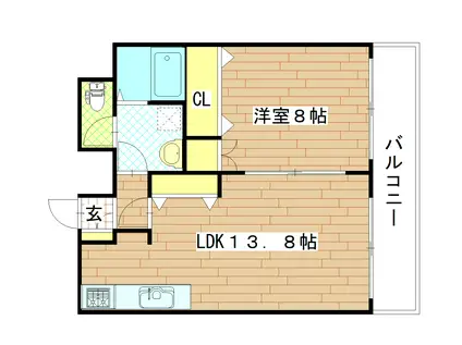 RENATO広瀬通(1LDK/9階)の間取り写真