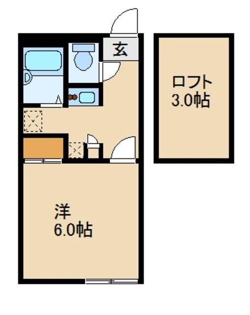 レオパレスシエル・与野(1K/2階)の間取り写真