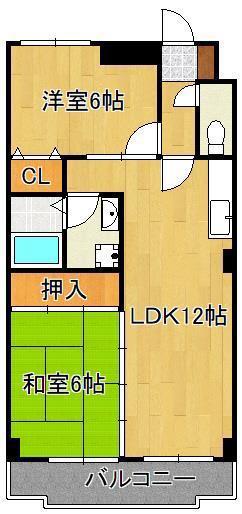 クレベール社ノ木(2LDK/2階)の間取り写真