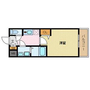 レジュールアッシュ心斎橋リュクス(1K/8階)の間取り写真