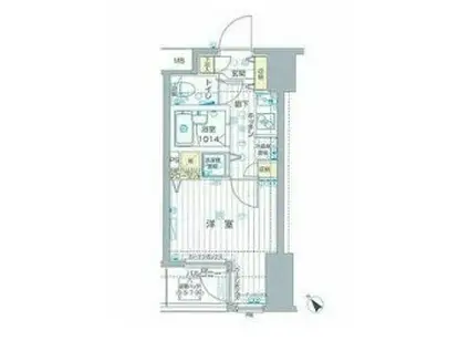 フォレシティ六本木(1K/6階)の間取り写真