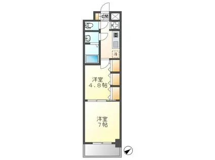 S-RESIDENCE神沢AFFORD(2K/3階)の間取り写真