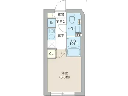 レピュア三ノ輪レジデンスII(1K/2階)の間取り写真