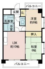 それいゆ(2LDK/2階)の間取り写真