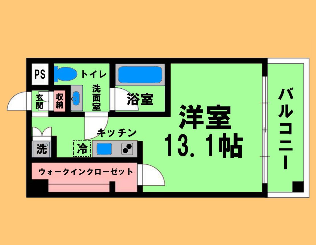 エルブ浄心(ワンルーム/2階)の間取り写真