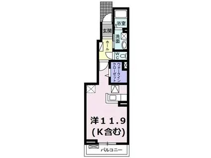 サンライトグレイスIII(ワンルーム/1階)の間取り写真